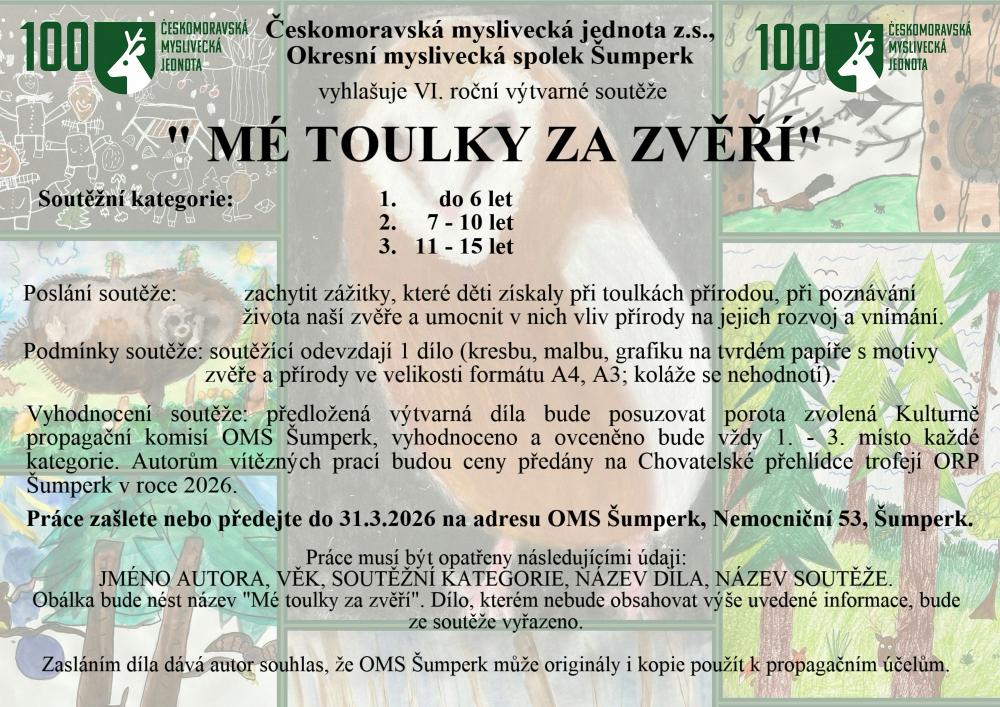 Brzy proběhne vyhlášení soutěže “Mé toulky za zvěří”